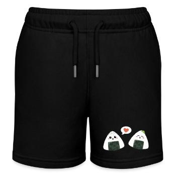 Onigiri Couple Amour - Short de jogging enfant bio Stanley/Stella - noir - Devant