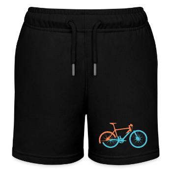Dynamic bicycle design - Kids Organic Sweat Shorts by Stanley/Stella - black - Front
