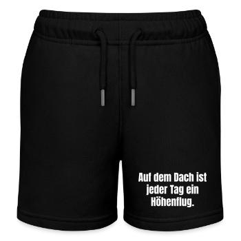Inspirational quote on roof - Kids Organic Sweat Shorts by Stanley/Stella - black - Front