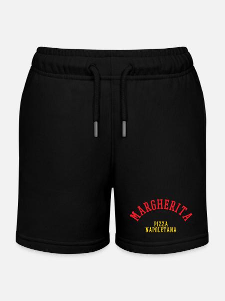 Pizza Margherita - Kinder Organic Joggingshorts Mini Bolter von Stanley/Stella - Schwarz