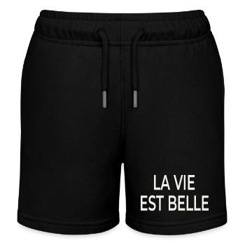 La Vie Est Belle – Französischer Chic - Kinder Organic Joggingshorts Mini Bolter von Stanley/Stella - Schwarz - Vorne