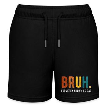 Bruh Anciennement Connu sous le nom de Papa Humour rétro - Short de jogging enfant bio Stanley/Stella - noir - Devant