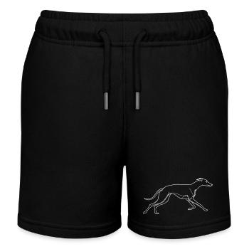Silhouette minimaliste de lévriers - Short de jogging enfant bio Stanley/Stella - noir - Devant