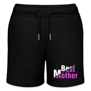 Best Mother Shirt – Funny Mothers Day Birthday  - Kids Organic Sweat Shorts by Stanley/Stella - black - Front