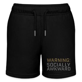 Avertissement : Socialement maladroit Drôle social Maladroit - Short de jogging enfant bio Stanley/Stella - noir - Devant