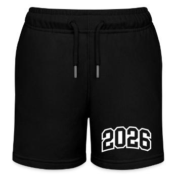 2026 year - Kids Organic Sweat Shorts by Stanley/Stella - black - Front