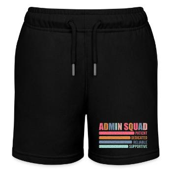 Escouade Administrative : cadeau de l’équipe rétro de bureau colorée - Short de jogging enfant bio Stanley/Stella - noir - Devant