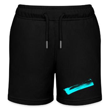 Deko Streifen - Pinsel BLAU - Kinder Organic Joggingshorts Mini Bolter von Stanley/Stella - Schwarz - Vorne