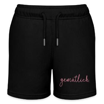 Gemütlich Script Pink - Kinder Organic Joggingshorts Mini Bolter von Stanley/Stella - Schwarz - Vorne