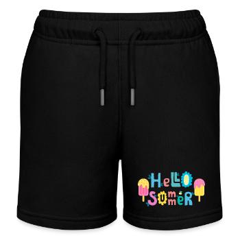 HELLO_SUMMER - Kinder Organic Joggingshorts Mini Bolter von Stanley/Stella - Schwarz - Vorne