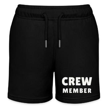 Crew Member Rund Modern Team Staff Event Gruppe - Kinder Organic Joggingshorts Mini Bolter von Stanley/Stella - Schwarz - Vorne