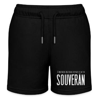 Überdurchschnittlich souverän – Statement Motiv - Kinder Organic Joggingshorts Mini Bolter von Stanley/Stella - Schwarz - Vorne