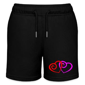 Hearts Love - Kids Organic Sweat Shorts by Stanley/Stella - black - Front