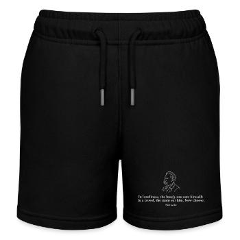 Friedrich Nietzsche quote - Kids Organic Sweat Shorts by Stanley/Stella - black - Front