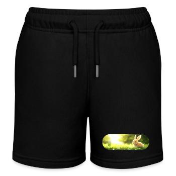 Glückshäschen - Kinder Organic Joggingshorts Mini Bolter von Stanley/Stella - Schwarz - Vorne