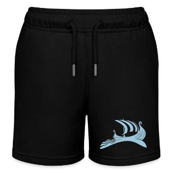 Viking Wikinger Boat Schiff - Kinder Organic Joggingshorts Mini Bolter von Stanley/Stella - Schwarz - Vorne
