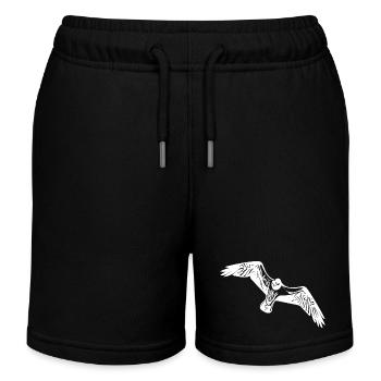 Vintage Seagull in Flight - Kids Organic Sweat Shorts by Stanley/Stella - black - Front