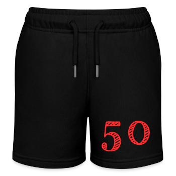 50 JAHRE. 50-jähriges JUBILÄUM. JUBILÄUM 50 JAHRE.50 - Kinder Organic Joggingshorts Mini Bolter von Stanley/Stella - Schwarz - Vorne