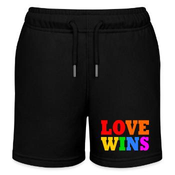 Love wins - Short de jogging enfant bio Stanley/Stella - noir - Devant