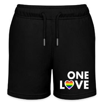 One love - Kids Organic Sweat Shorts by Stanley/Stella - black - Front