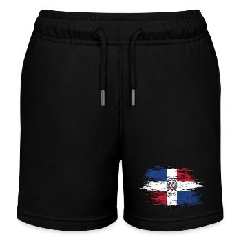 Dominican Republic flag used design - Kids Organic Sweat Shorts by Stanley/Stella - black - Front
