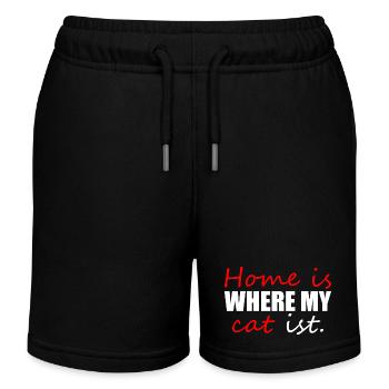 Home is where my cat is - Kids Organic Sweat Shorts by Stanley/Stella - black - Front