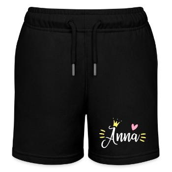 Couronne de nom d’Anna - Short de jogging enfant bio Stanley/Stella - noir - Devant