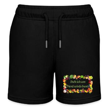 Gemüse Liebhaber - Kinder Organic Joggingshorts Mini Bolter von Stanley/Stella - Schwarz - Vorne
