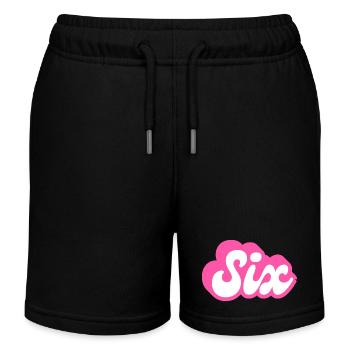 Sechster Geburtstag - 6. Geburtstag Retro Pink - Kinder Organic Joggingshorts Mini Bolter von Stanley/Stella - Schwarz - Vorne