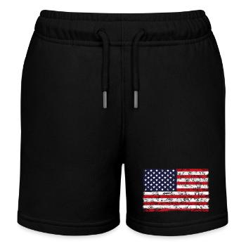 FLAGGE VON AMERIKA retro - Kinder Organic Joggingshorts Mini Bolter von Stanley/Stella - Schwarz - Vorne