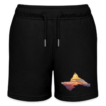 MatterhornSunrise - Kids Organic Sweat Shorts by Stanley/Stella - black - Front