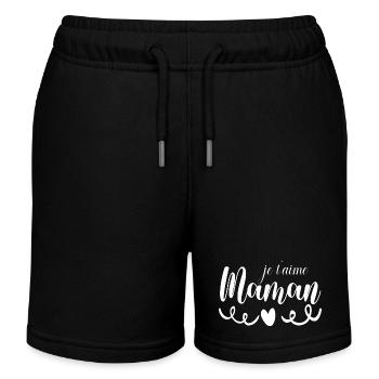 je t aime Maman Fête des Mères - Short de jogging enfant bio Stanley/Stella - noir - Devant