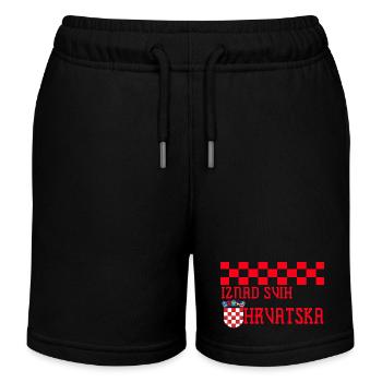 Kroatien hrvatska kroatien hrv hr zagreb geteilte Flagge - Kinder Organic Joggingshorts Mini Bolter von Stanley/Stella - Schwarz - Vorne