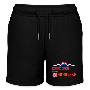 Kroatien hrvatska kroatien hrv hr zagreb geteilte Flagge - Kinder Organic Joggingshorts Mini Bolter von Stanley/Stella - Schwarz - Vorne