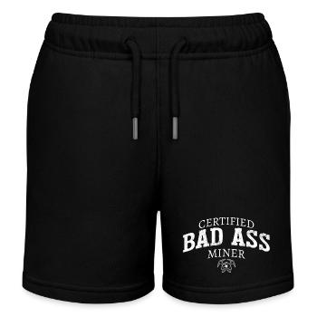Mineur de charbon certifié Bad Ass Mine - Short de jogging enfant bio Stanley/Stella - noir - Devant