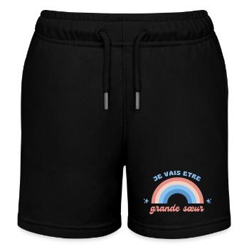 Ich werde eine große Schwester sein - Kinder Organic Joggingshorts Mini Bolter von Stanley/Stella - Schwarz - Vorne