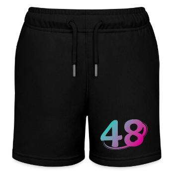 Nummer 48 mehrfarbig - Kinder Organic Joggingshorts Mini Bolter von Stanley/Stella - Schwarz - Vorne