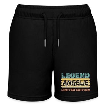 Prénom Angelie - Short de jogging enfant bio Stanley/Stella - noir - Devant