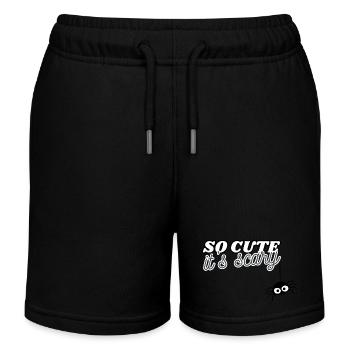 So cute it's scary Baby Halloween Saying - Kids Organic Sweat Shorts by Stanley/Stella - black - Front