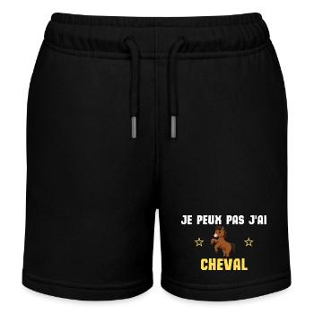 Ich kann nicht, ich habe ein Pferd - Kinder Organic Joggingshorts Mini Bolter von Stanley/Stella - Schwarz - Vorne