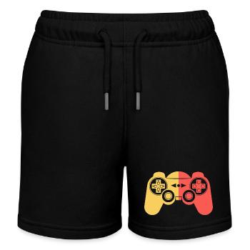 Manette de gaming gaming rétro vintage - Short de jogging enfant bio Stanley/Stella - noir - Devant