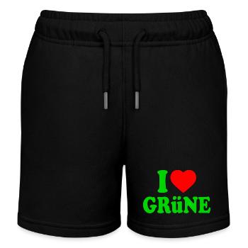 I love grüne - Kinder Organic Joggingshorts Mini Bolter von Stanley/Stella - Schwarz - Vorne
