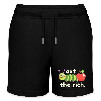 Ver affamé - Chenille Kawaii - Short de jogging enfant bio Stanley/Stella - noir - Devant