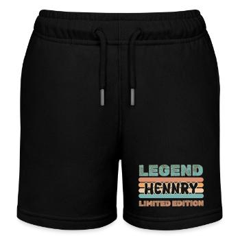 Vorname Hennry - Kinder Organic Joggingshorts Mini Bolter von Stanley/Stella - Schwarz - Vorne