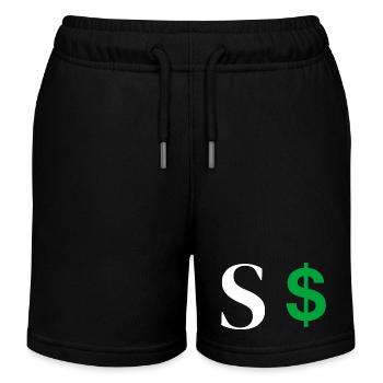 Buchstabe s Dollar - Kinder Organic Joggingshorts Mini Bolter von Stanley/Stella - Schwarz - Vorne