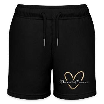Brautjungfer Gold Herz Glitzer - Kinder Organic Joggingshorts Mini Bolter von Stanley/Stella - Schwarz - Vorne