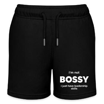 I'm not bossy I just have leadership skills - Kids Organic Sweat Shorts by Stanley/Stella - black - Front