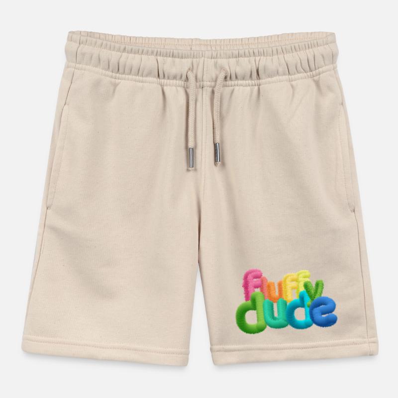 Fluffy Dude - Typographie 3D colorée avec peluche C Short de jogging enfant bio Stanley/Stella