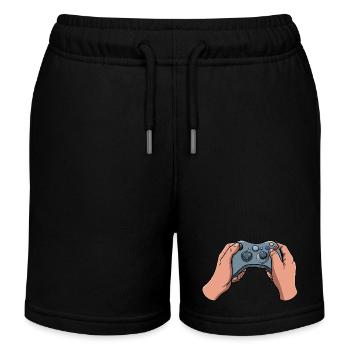 Gamer Controller - Kinder Organic Joggingshorts Mini Bolter von Stanley/Stella - Schwarz - Vorne