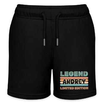 Andrey als Vorname - Kinder Organic Joggingshorts Mini Bolter von Stanley/Stella - Schwarz - Vorne